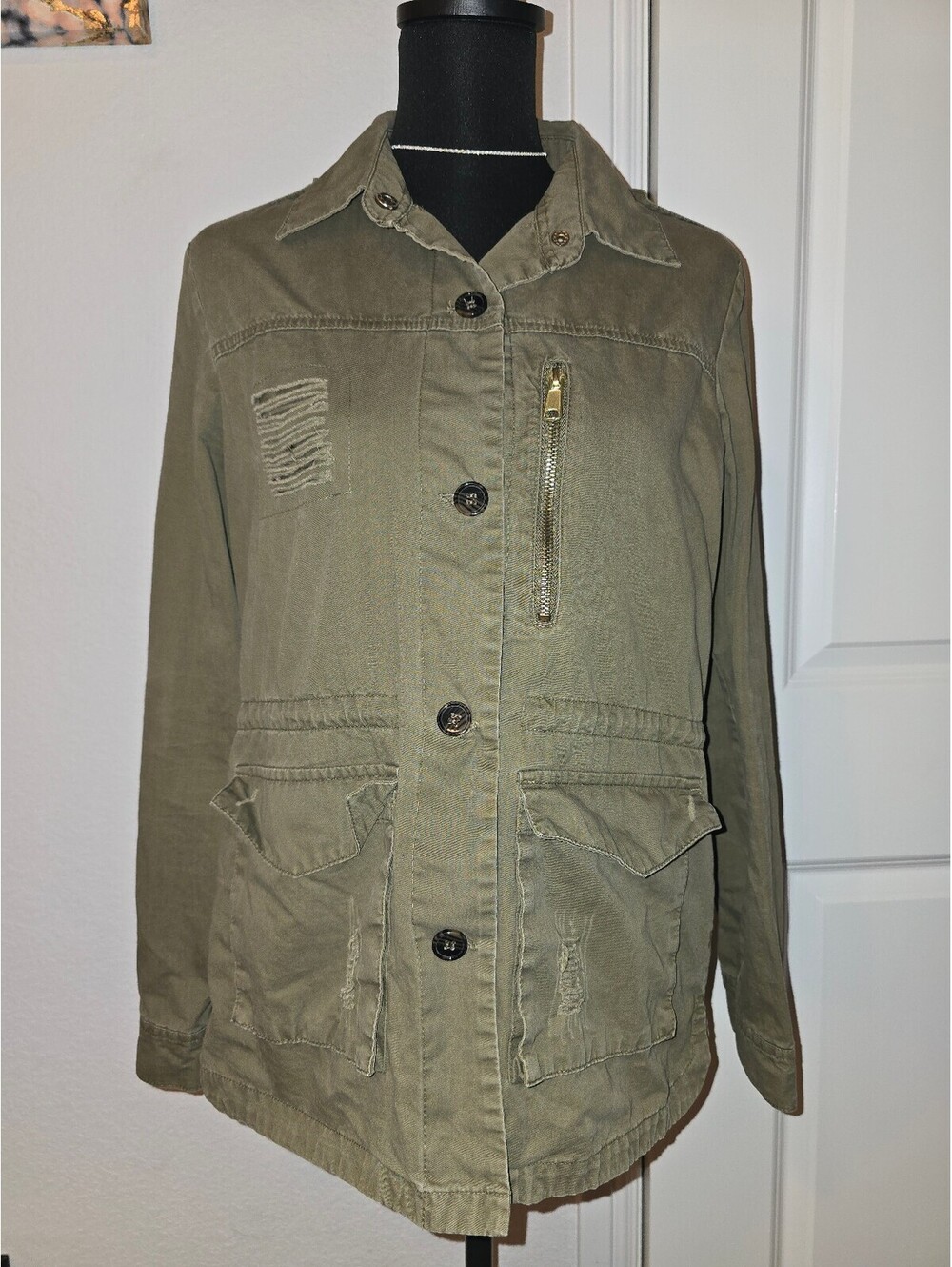Love Tree Medium Olive Green Cotton Jacket